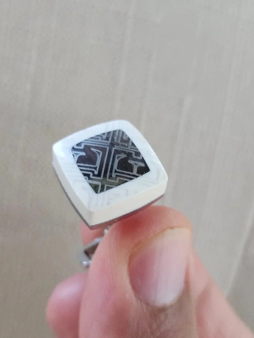 Father Day Gifts Cufflinks White/Silver Tone Fashion Stud Cuff Links Men Jewelry